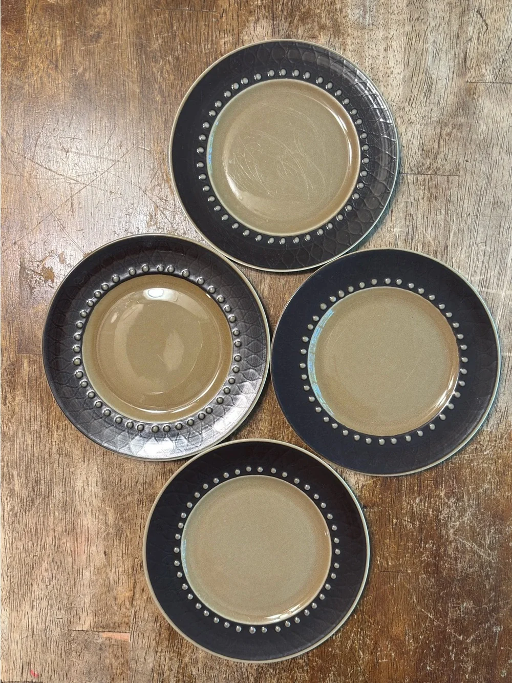 Vintage Franciscan DISCOVERY TAHITI Ceramic Plates, Set Of 4, 6.25”